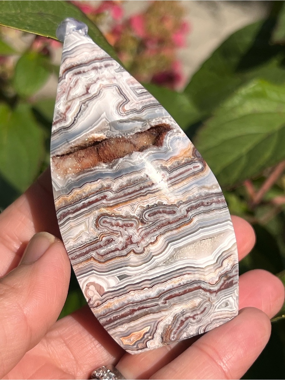 Mexican (2) lace agate teardrop | Crystal